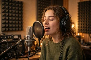 Rekaman lagu cover di studio BEMS Studio Pamulang